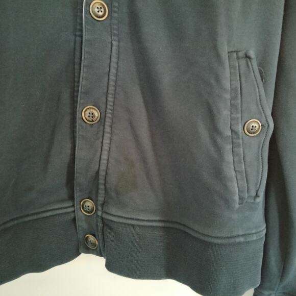 Ted Baker Size 5 Navy Button Front Shawl Collar Grandpa Sweatshirt Cardigan - Picture 4 of 8